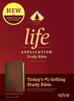 NIV Life Application Study Bible, Third Edition (Red Letter, Leatherlike, Brown/Mahogany) by Tyndale