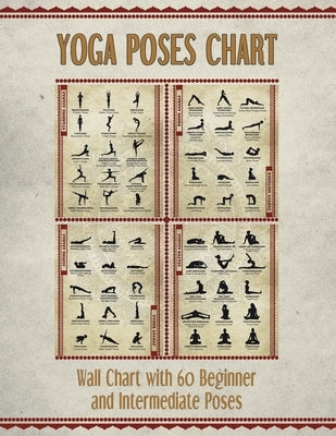 Yoga Poses Chart: Chart / Mini Poster With 60 Common Hatha Yoga Poses / Asanas in Sanskrit and English by The Mindful Word