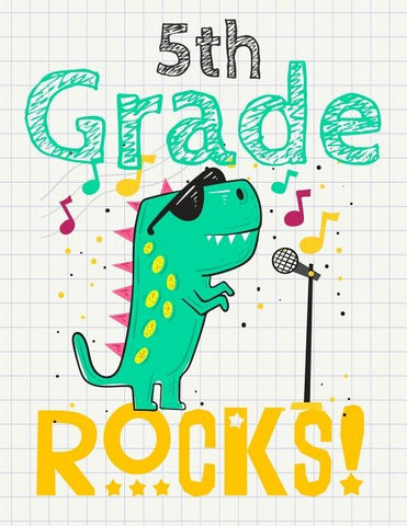 5th Grade Rocks!: Funny Back To School notebook, Gift For Girls and Boys,109 College Ruled Line Paper, Cute School Notebook, School Comp by Kech, Omi