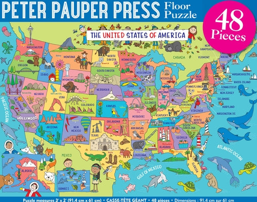 USA Map Kids' Floor Puzzle by Peter Pauper Press, Inc