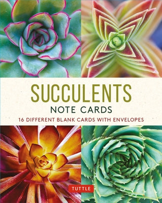 Succulents, 16 Note Cards: 16 Different Blank Cards with Envelopes in a Keepsake Box! by Tuttle Studio