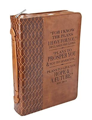 Brown LL Bible Cover Plans Jer 29: 11 Med by 
