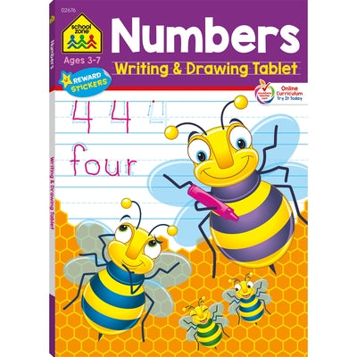 School Zone Numbers Writing & Drawing Tablet Workbook by Zone, School