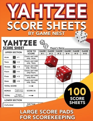 Yahtzee Score Sheets: 100 Large Score Pads for Scorekeeping 8.5 x 11 Yahtzee Score Cards by Nest, Game