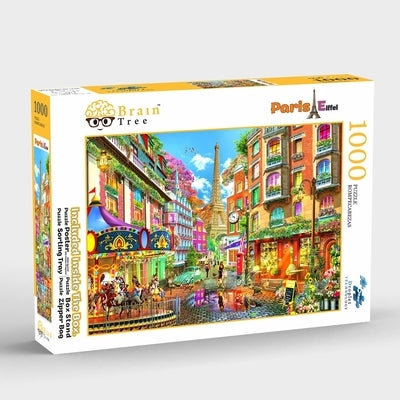 Brain Tree - Paris Eiffel 1000 Piece Puzzle for Adults: With Droplet Technology for Anti Glare & Soft Touch by Brain Tree Games LLC