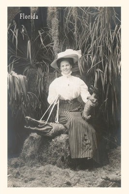 Vintage Journal Woman with Gator on a Leash by Found Image Press