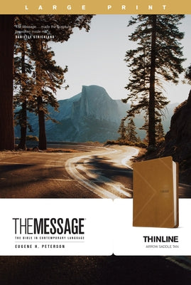 The Message Thinline, Large Print (Leather-Look, Arrow Saddle Tan) by Peterson, Eugene H.