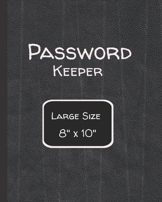 Password Keeper Large Size: 8"x 10" Alphabetical password internet organizer with a Black cover by Harmony, Jill