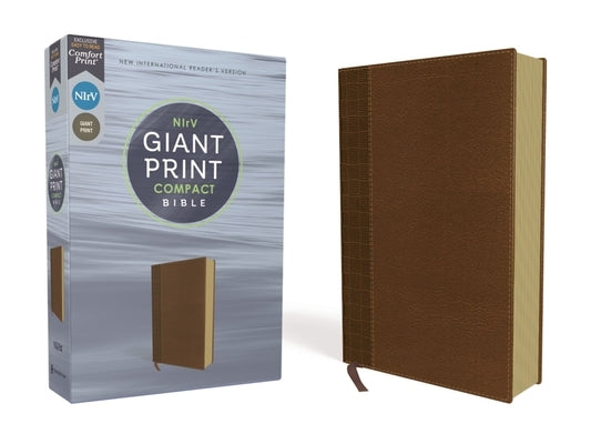 Nirv, Giant Print Compact Bible, Leathersoft, Brown, Comfort Print by Zondervan