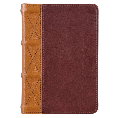 KJV Large Print Compact Bible Two-Tone Toffee/Brandy Full Grain Leather by 