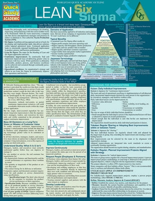 Lean Six SIGMA - Quick Study by Gygi, Craig