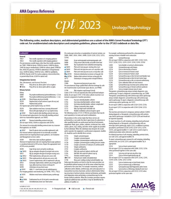 CPT 2023 Express Reference Coding Card: Urology/Nephrology by American Medical Association