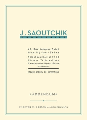 J. Saoutchik Carrossier, 1: Addendum by Larsen, Peter M.