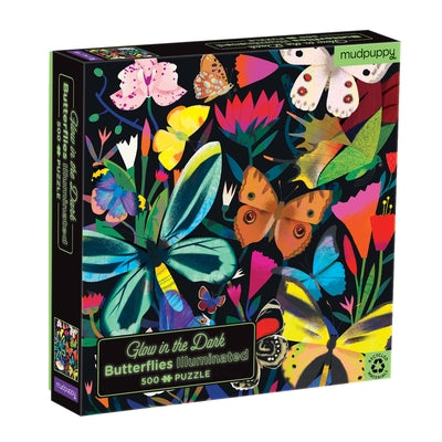 Butterflies Illuminated 500 Piece Glow in the Dark Family Puzzle by Mudpuppy