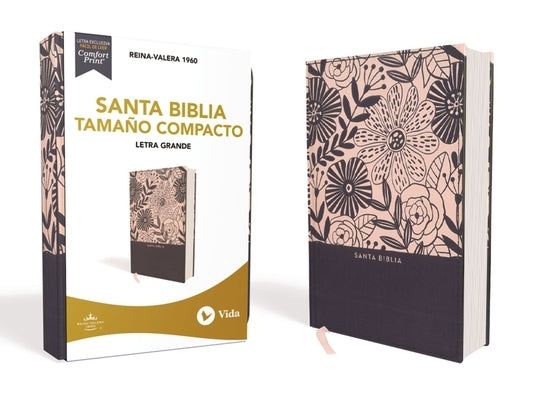 Rvr60 Santa Biblia, Letra Grande, Tamaño Compacto, Tapa Dura/Tela, Azul Floral, Edición Letra Roja by Rvr 1960- Reina Valera 1960