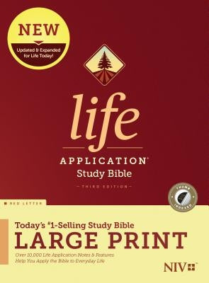 NIV Life Application Study Bible, Third Edition, Large Print (Red Letter, Hardcover, Indexed) by Tyndale