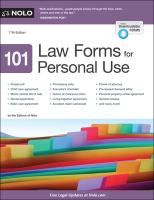 101 Law Forms for Personal Use by Editors, Nolo