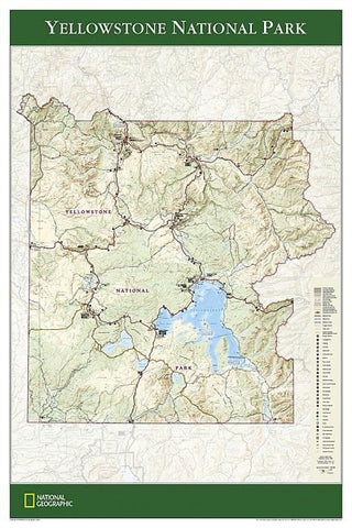 National Geographic Yellowstone National Park Wall Map (24 X 36 In) by National Geographic Maps