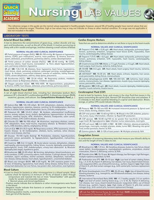 Nursing: Lab Values: A Quickstudy Laminated 6-Page Reference Guide by Henry