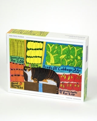 Bodega Cat with Fruits and Vegetables: Simone Johnson 1000 Piece Puzzle by Johnson, Simone