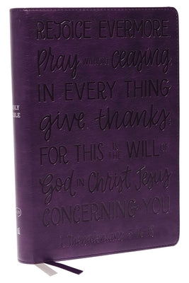 Kjv, Large Print Center-Column Reference Bible, Verse Art Cover Collection, Leathersoft, Purple, Red Letter, Thumb Indexed, Comfort Print: Holy Bible, by Thomas Nelson