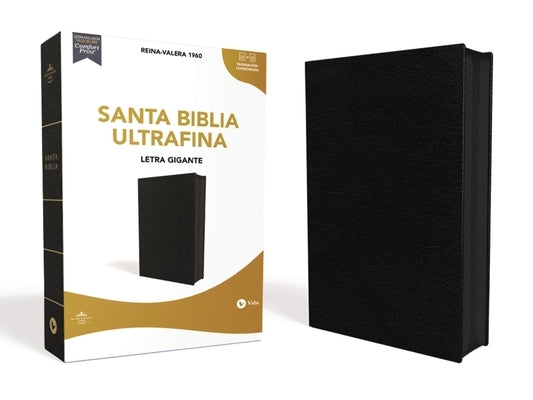 Reina Valera 1960 Santa Biblia Ultrafina, Letra Gigante, Piel Fabricada, Negro, Con Cierre, Interior a DOS Colores by Vida