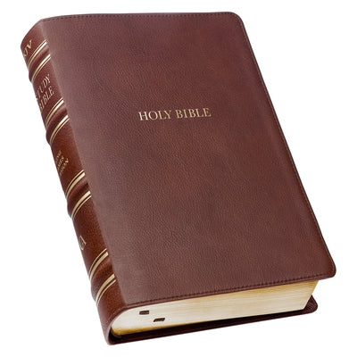 KJV Study Bible, Standard Print Premium Full Grain Leather - Thumb Index, King James Version Holy Bible, Saddle Tan by Christian Art Gifts