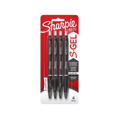 Sharpie S-Gel Retractable Gel Pen, Medium Point, Black Ink, 4/Pack (2096134) by Sharpie
