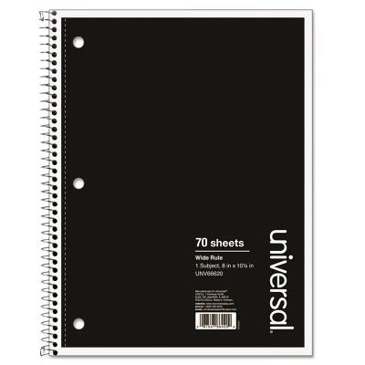 Wirebound Notebook, 8 X 10-1/2, Wide Ruled, 70 Sheets, Assorted Color Cover by Universal