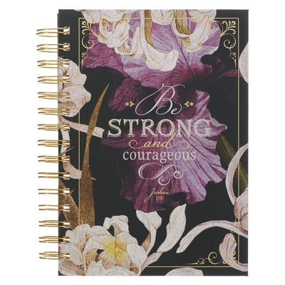 Christian Art Gifts Journal W/Scripture for Women Be Strong and Courageous Joshua 1:9 Bible Verse Plum Floral 192 Ruled Pages, Large Hardcover Noteboo by Christianart Gifts