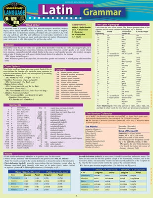 Latin Grammar: A Quickstudy Language Reference Guide by Arnet, Liliane