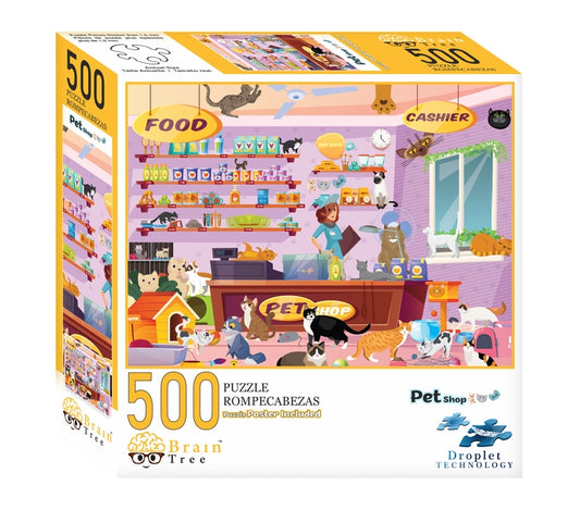 Brain Tree - Petshop 500 Piece Puzzles for Adults: With Droplet Technology for Anti Glare & Soft Touch by Brain Tree Games LLC