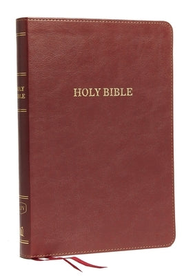 KJV, Thinline Bible, Large Print, Imitation Leather, Burgundy, Indexed, Red Letter Edition by Thomas Nelson