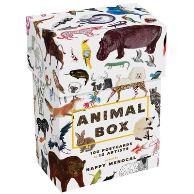 Animal Box: 100 Postcards by 10 Artists (100 Postcards of Cats, Dogs, Hens, Foxes, Lions, Tigers and Other Creatures, 100 Designs in a Keepsake Box) by Menocal, Happy