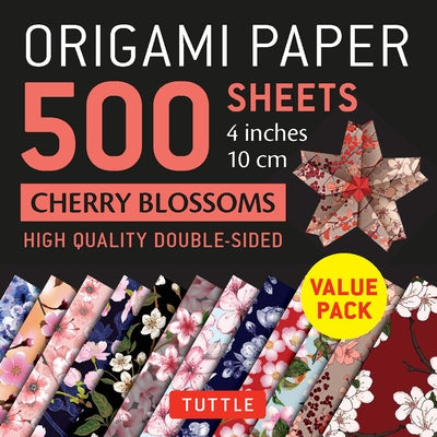 Origami Paper 500 Sheets Cherry Blossoms 4 (10 CM): Tuttle Origami Paper: Double-Sided Origami Sheets Printed with 12 Different Illustrated Patterns by Tuttle Publishing