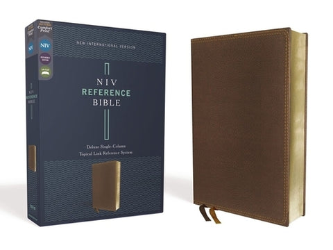 Niv, Reference Bible, Deluxe Single-Column, Leathersoft, Brown, Comfort Print by Zondervan