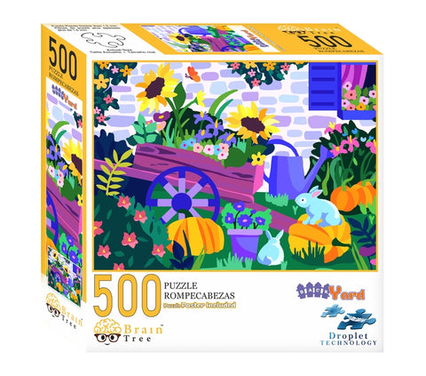 Brain Tree - Back Yard 500 Piece Puzzles for Adults: With Droplet Technology for Anti Glare & Soft Touch by Brain Tree Games LLC