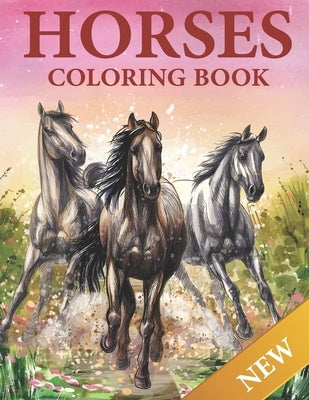 Horses Coloring Book: 50 Horses coloring book for adults and kids of all ages. Mustangs, Ponies, stallions, Arabian horses... and more. hors by Flynn, Scott