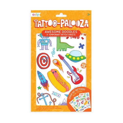 Tattoo Palooza Temporary Tattoo: Awesome Doodles - 3 Sheets by Ooly