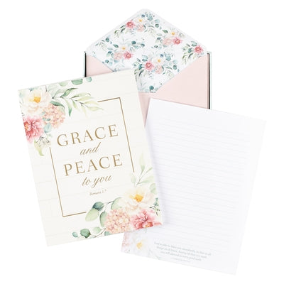 Christian Art Gifts Writing Paper and Envelope Set for Women Grace and Peace - Romans 1:7 Inspirational Bible Verse by Christian Art Gifts