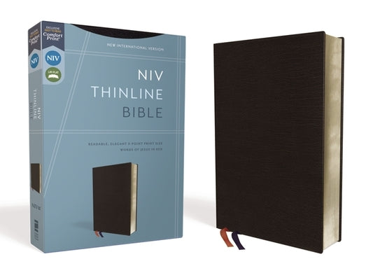 NIV, Thinline Bible, Bonded Leather, Black, Red Letter Edition by Zondervan