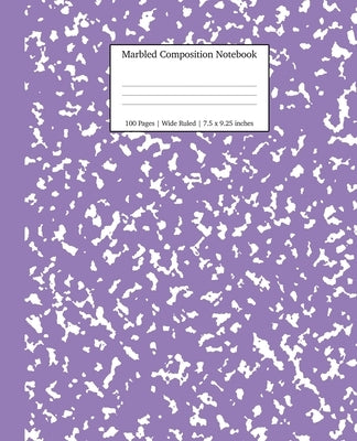 Marbled Composition Notebook: Lavender Marble Wide Ruled Paper Subject Book by Young Dreamers Press