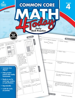 Common Core Math 4 Today, Grade 4: Daily Skill Practice by McCarthy, Erin