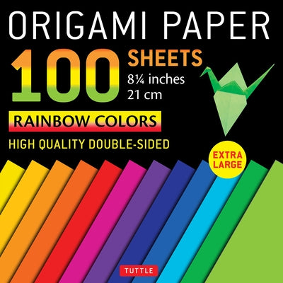 Origami Paper 100 Sheets Rainbow Colors 8 1/4 (21 CM): Extra Large Double-Sided Origami Sheets Printed with 12 Different Color Combinations (Instructi by Tuttle Studio