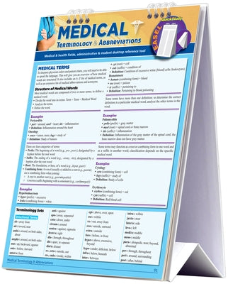 Medical Terminology & Abbreviations Desktop Easel Book: A Quickstudy Reference Tool for Students and Medical, Health & Administrative Fields by Linton, Corinne