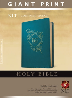 Holy Bible, Giant Print NLT (Red Letter, Leatherlike, Teal Blue) by Tyndale