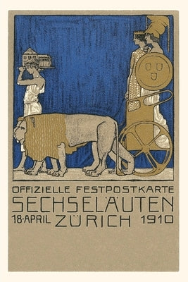 Vintage Journal Zurich Commemoration, Lions and Chariot, Switzerland by Found Image Press