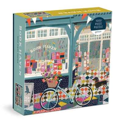 Book Haven 1000 Piece Puzzle in Square Box by Galison