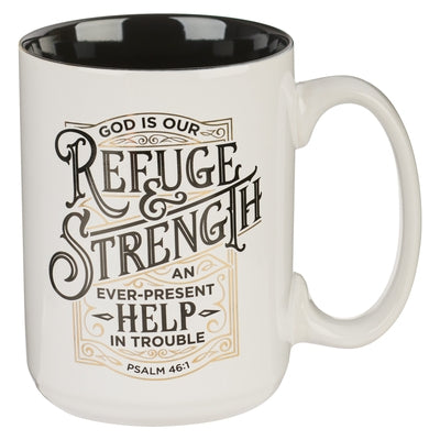 Christian Art Gifts Ceramic Coffee & Tea Mug: Refuge & Strength - Psalm 46:1 Inspirational Bible Verse, Brown, 12 Oz. by Christian Art Gifts