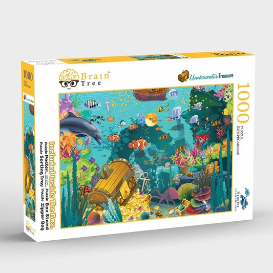 Brain Tree - Underwater Treasure 1000 Piece Puzzle for Adults: With Droplet Technology for Anti Glare & Soft Touch by Brain Tree Games LLC